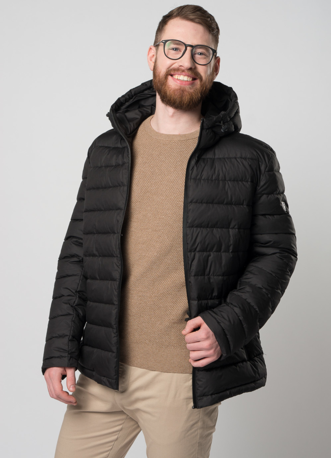 Мужская утепленная куртка с капюшоном модель № M9033 в рассрочку