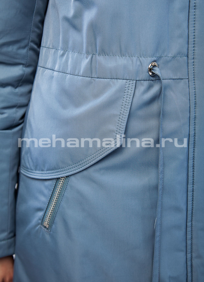 Тканевый удлиненный пуховик модель № П-194 универмаг малина