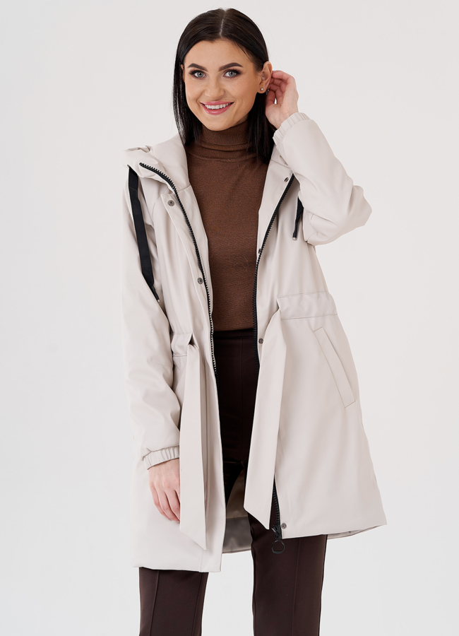 Женское удлиненное пальто из эко кожи на утеплении модель № 397 универмаг малина