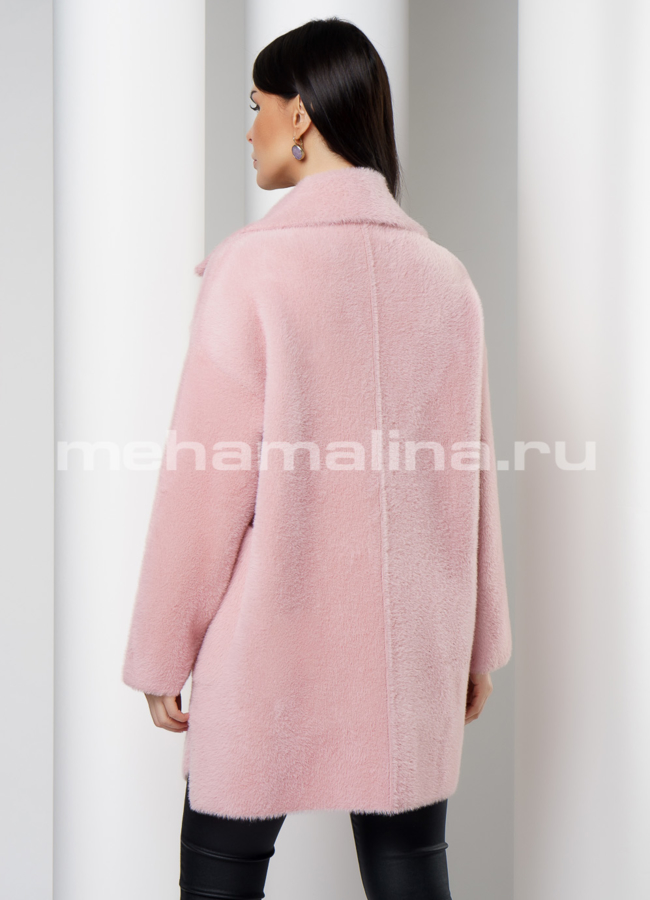 Укороченное женское пальто из микроворса модель № 1663 в кредит