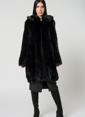 Норковая шуба с капюшоном Норковая шуба с капюшоном