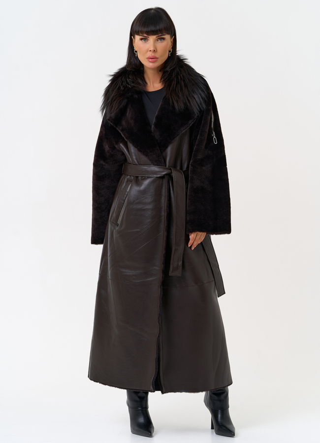 Женская натуральная дубленка с воротником из меха лисы модель № 31609 универмаг малина Женская натуральная дубленка с воротником из меха лисы модель № 31609 универмаг малина