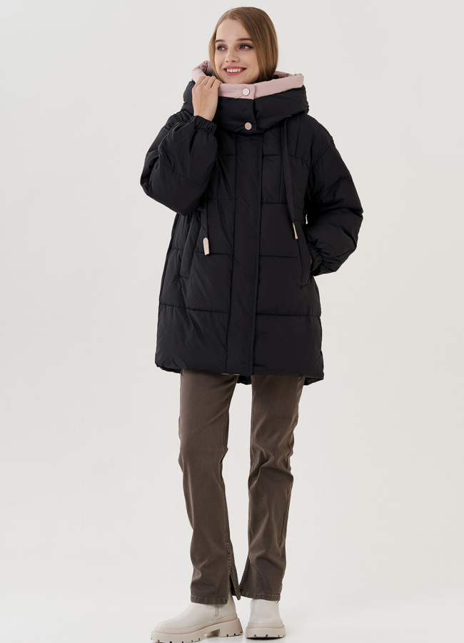 Женский пуховик с капюшоном  модель № 25026 в рассрочку