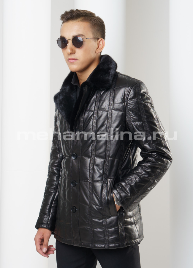 Пуховик мужской на пуговицах модель № ПМ-64 универмаг малина