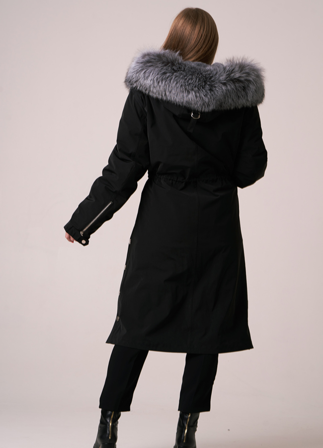 Меховая парка с отделкой из чернобурки модель № 3936 в кредит