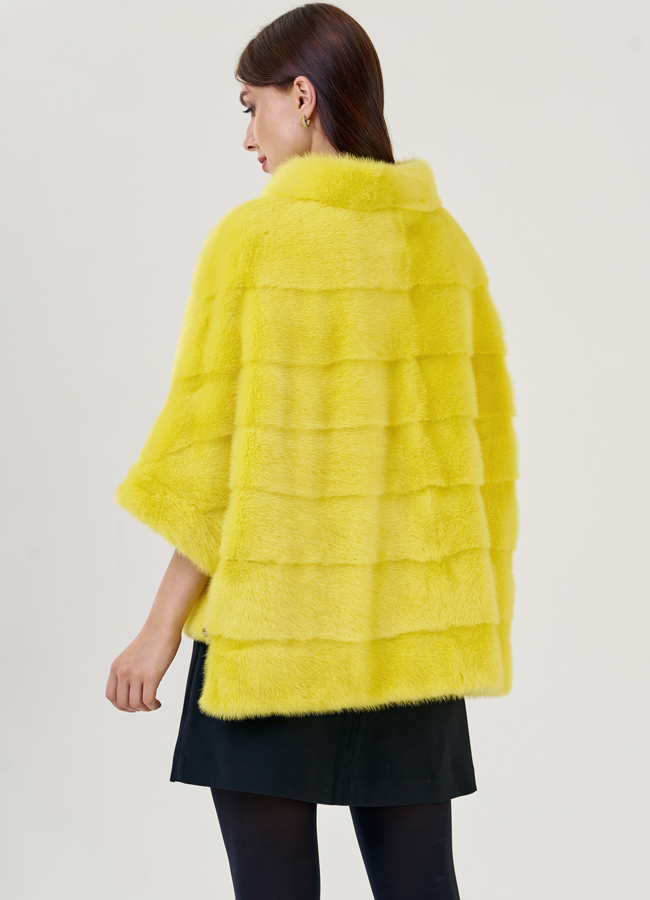 Курка из норки желтого цвета модель № 23112 в кредит Курка из норки желтого цвета модель № 23112 в кредит