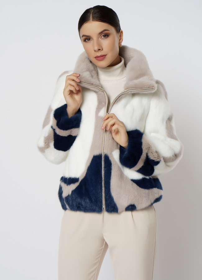 Куртка из норки модель № 1213 меха малина