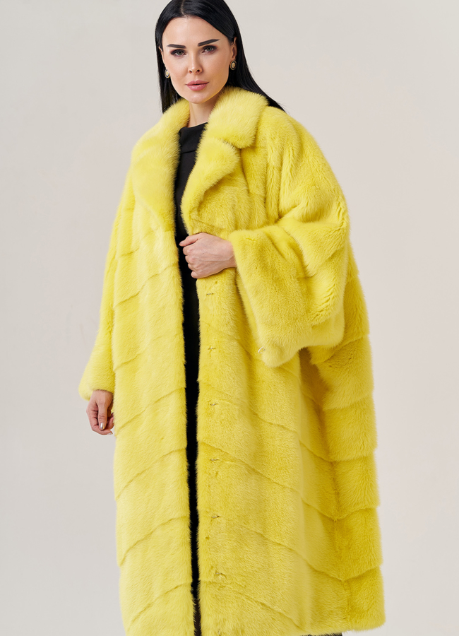 Женская норковая шуба с английским воротником  модель № 23817 универмаг малина