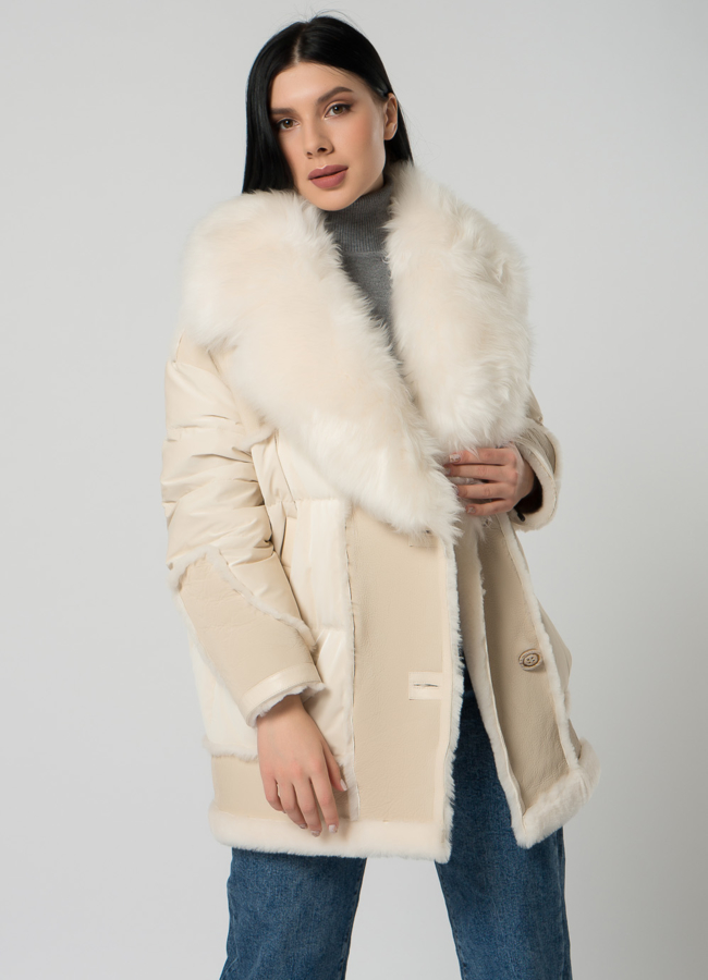 фото Куртка - пуховик белого цвета  модель № 22170