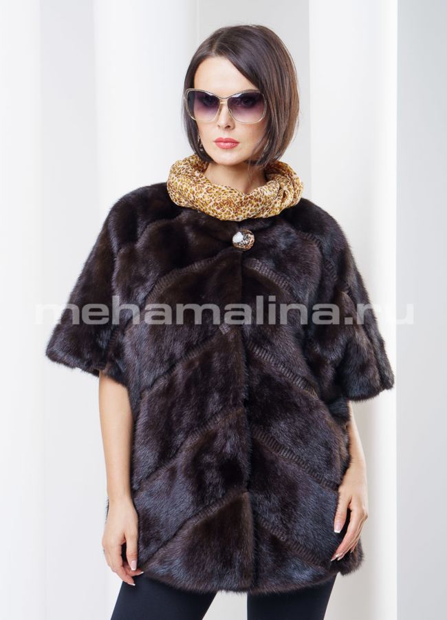 Норковая шуба со съемными элементами модель № S-272 в кредит
