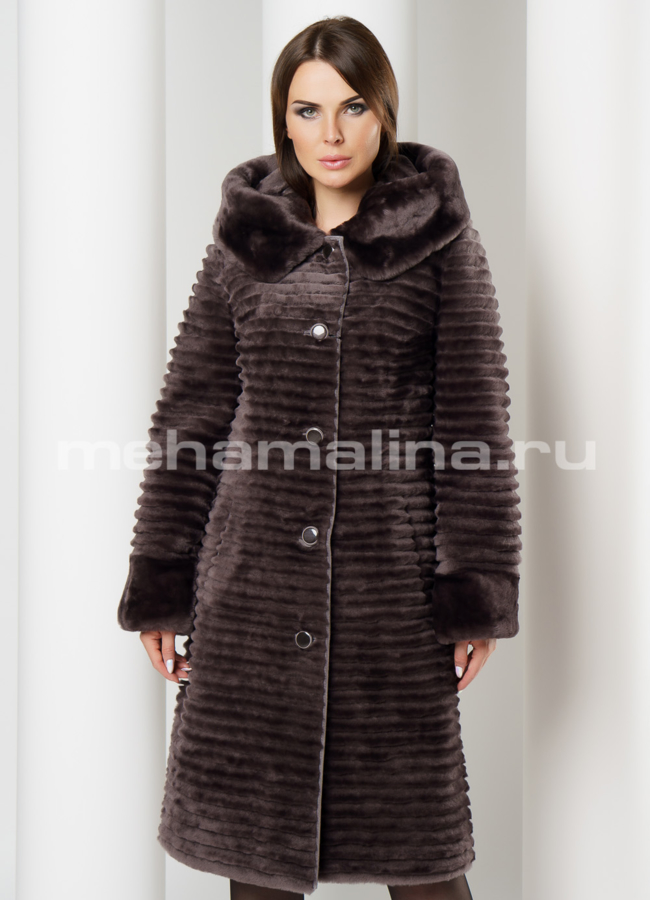 фото Шуба с капюшоном модель № S-620