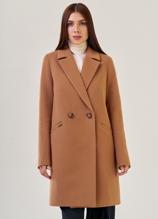 Женское пальто в цвете кэмел модель № 23177 универмаг малина