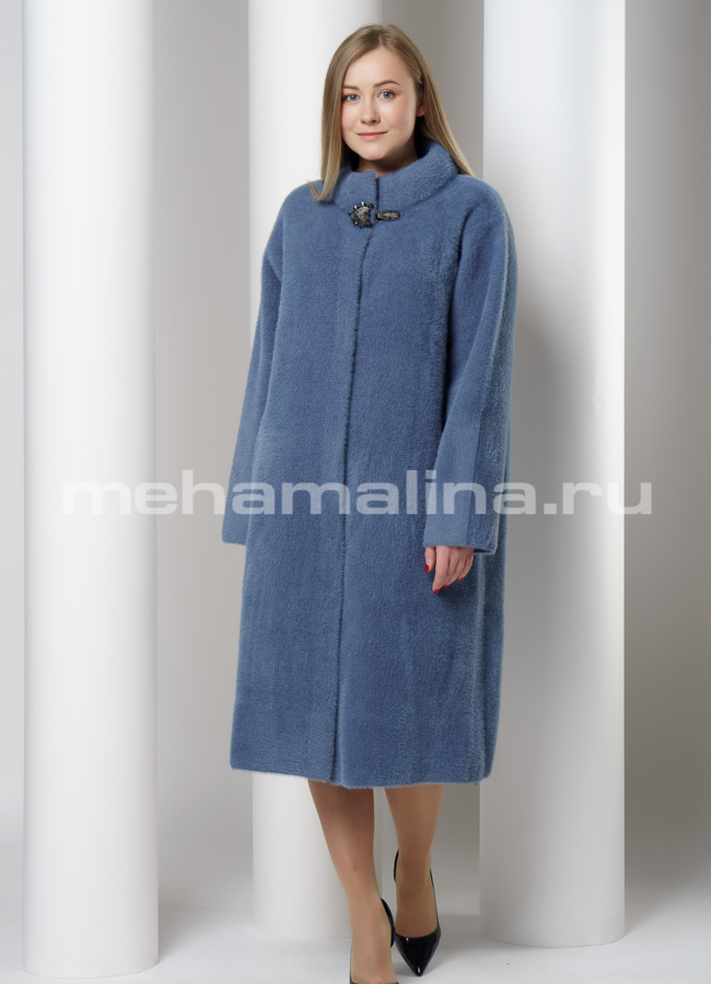 фото Пальто oversize синего цвета модель № 9855