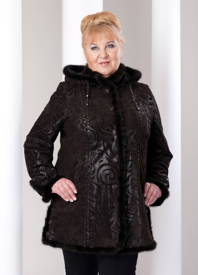 Дубленка модель № D-28 меха малина Дубленка модель № D-28 меха малина