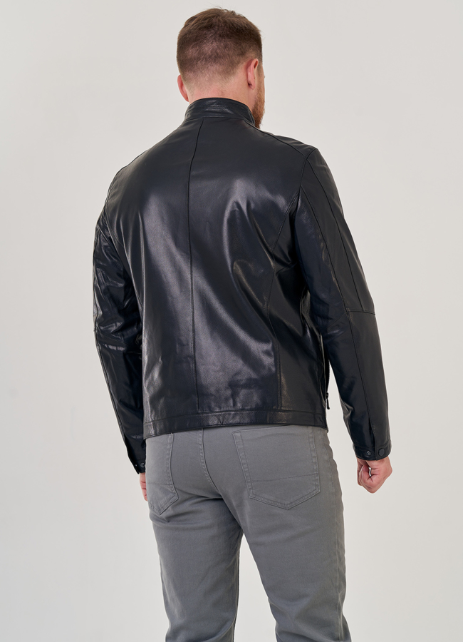 Мужская кожаная куртка  модель № 23143 универмаг малина