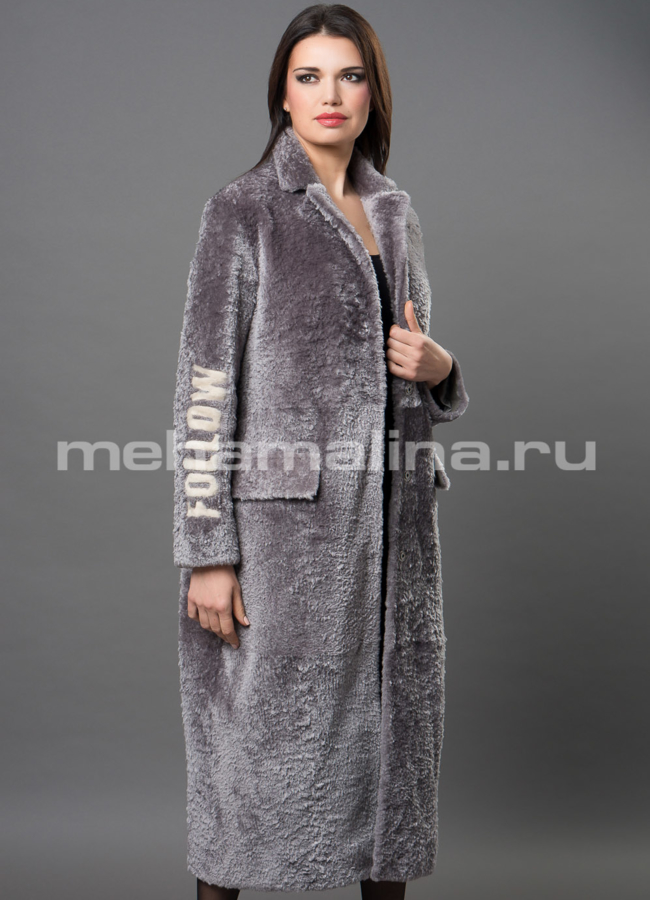 Светлая шуба модель № D-233 меха малина