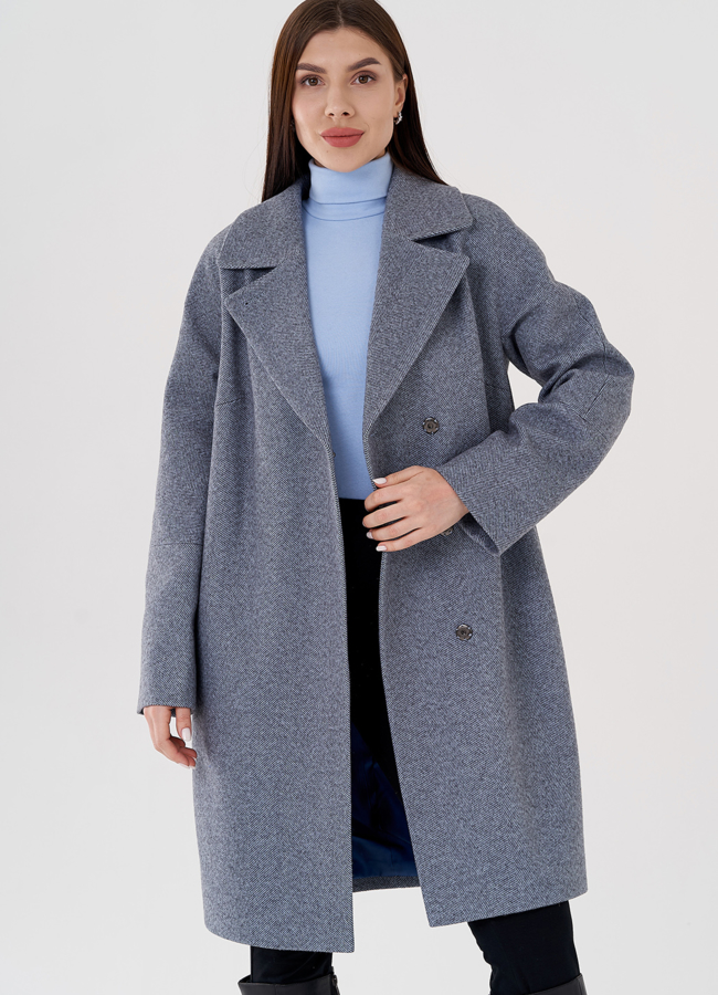 Женское пальто в рубчик модель № 23624 универмаг малина