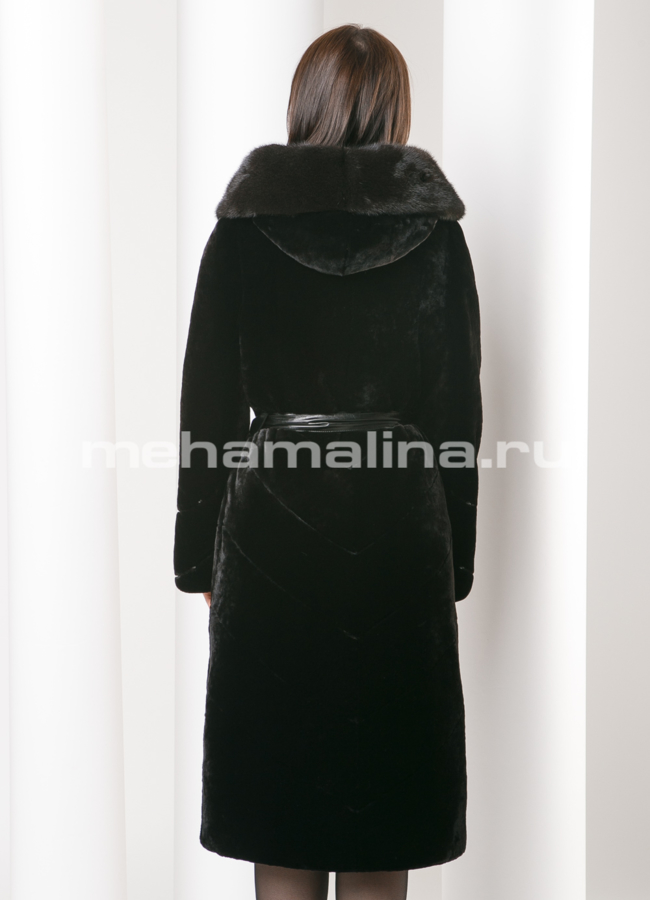 Шуба с капюшоном модель № S-492 в кредит