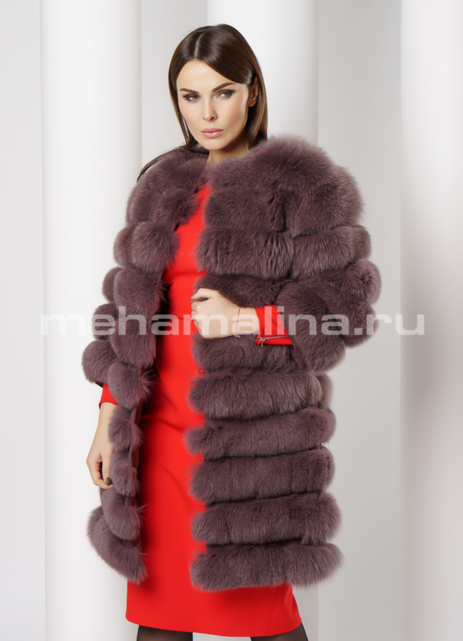 Песцовый жакет модель № M-162 меха малина