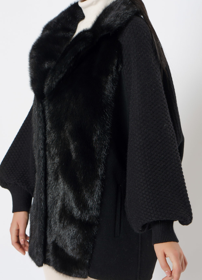 Короткий кардиган черного цвета модель № 2021-1/2 в рассрочку