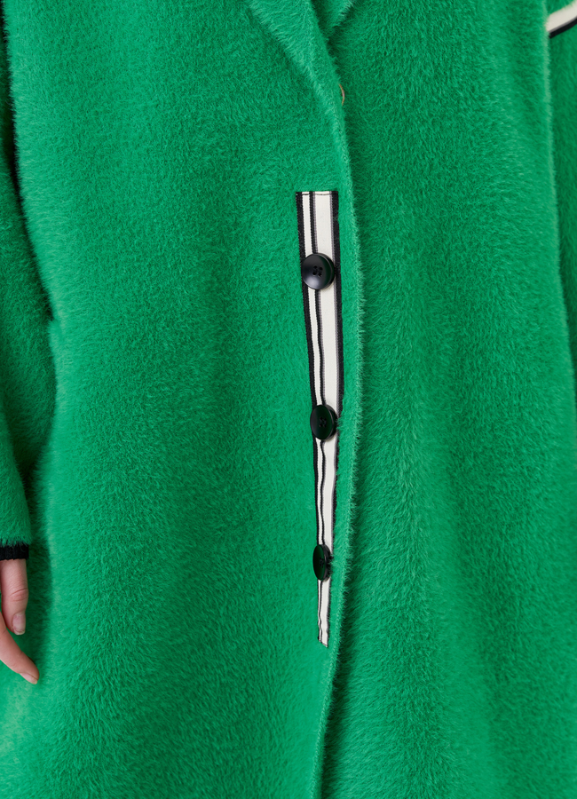 Длинный кардиган зеленого цвета модель № 78011 в рассрочку