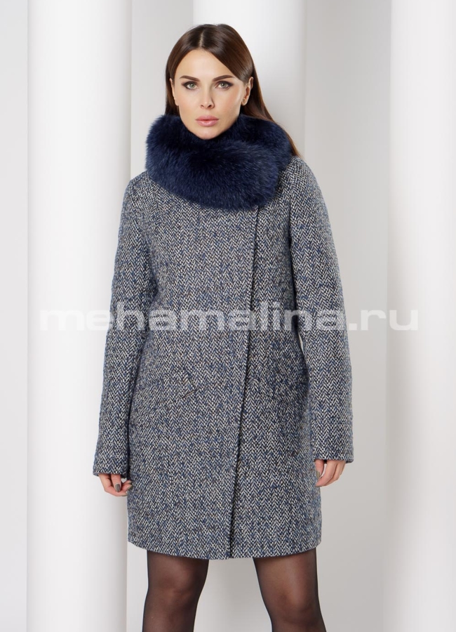 Утепленное пальто Aurora  модель № 320Z меха малина