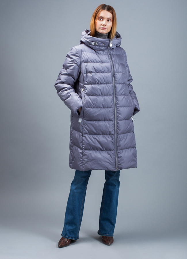 Пуховик женский на биопухе модель № П-346 универмаг малина