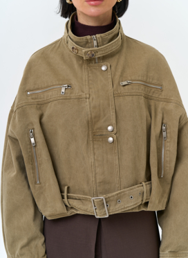 Женская короткая джинсовая куртка