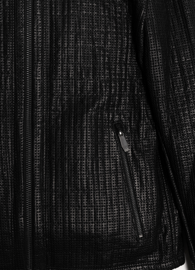 Куртка кожаная черного цвета модель № 21210 в кредит