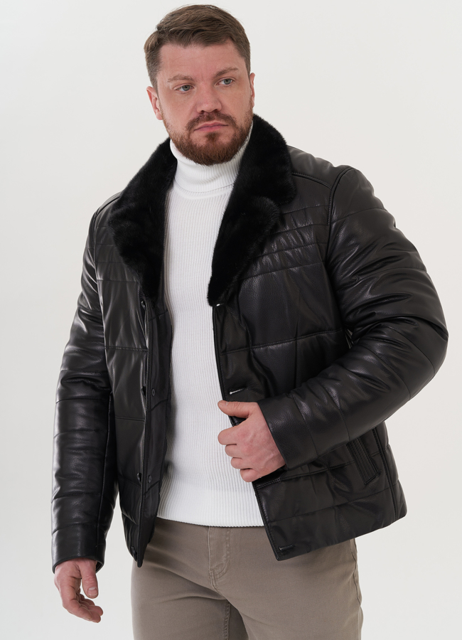 Мужская куртка из натуральной кожи модель № 26181 в рассрочку