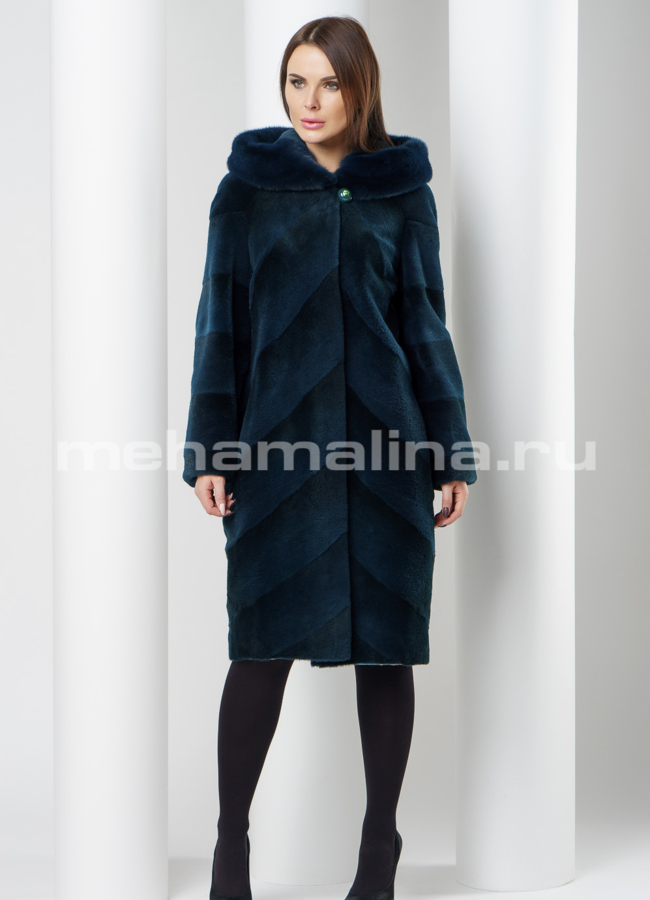 Шуба из стриженой нутрии модель № S-558 в кредит