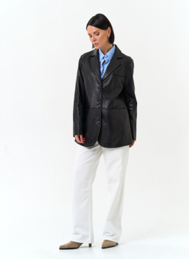 Женский жакет из натуральной кожи