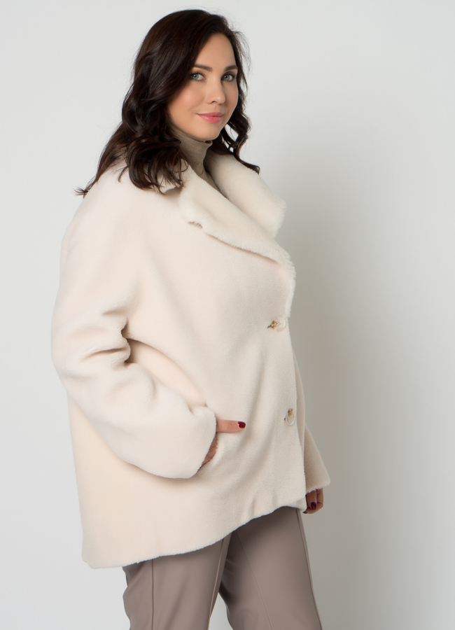Женская куртка с английским воротником из шерсти модель № 21561 в кредит