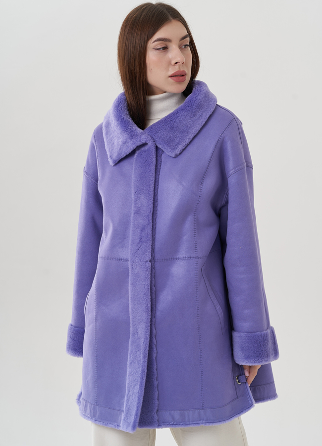 Двухстороннее пальто из натуральной шерсти модель № 25683 в кредит