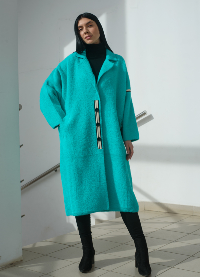 фото Женский кардиган оверсайз с английским воротником  модель № 22479