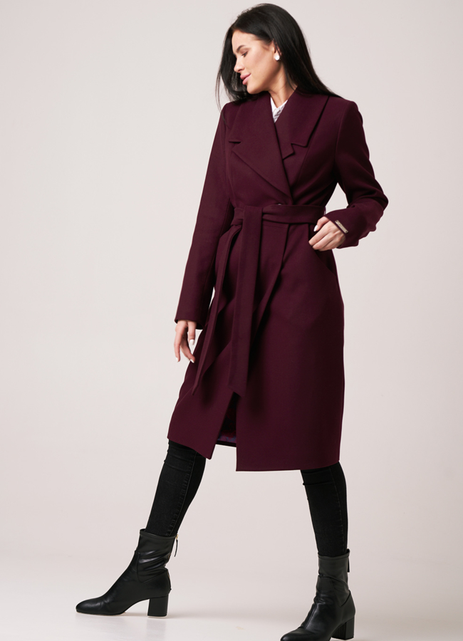 Женское приталенное пальто модель № 10982 универмаг малина