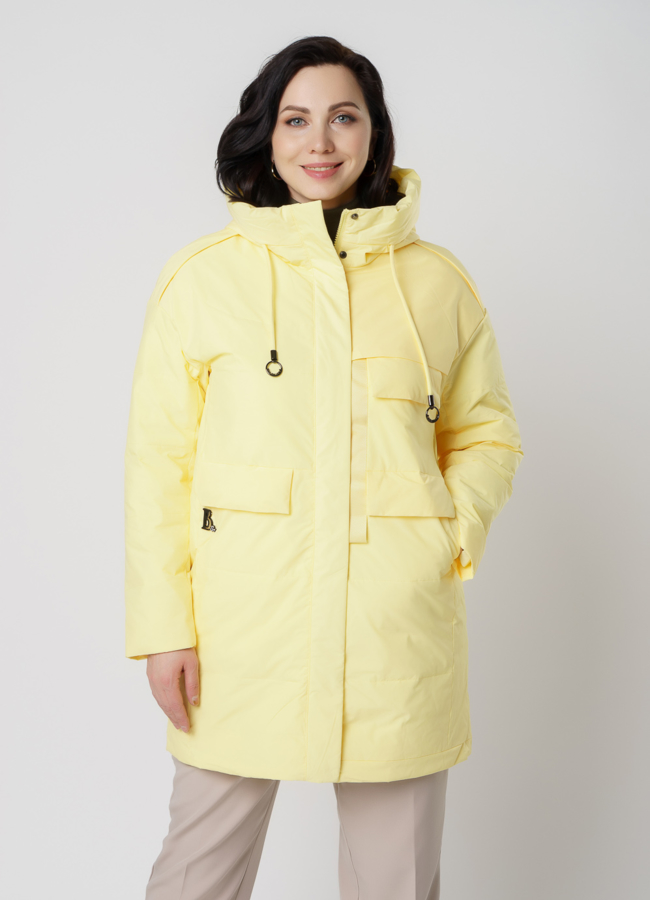 Полупальто женское желтого цвета модель № 315 универмаг малина