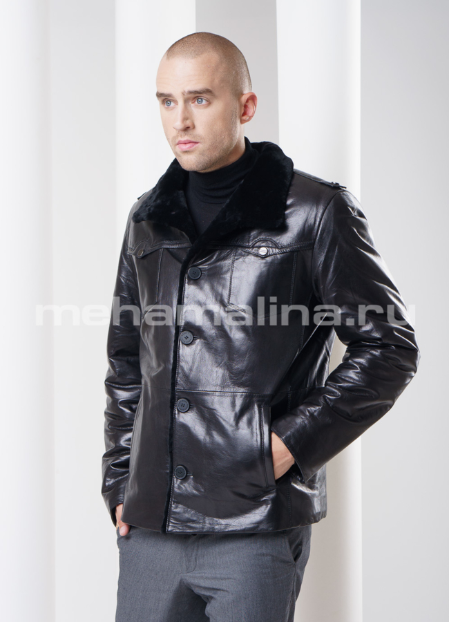 фото Дубленка мужская, на пуговицах модель № DM-68