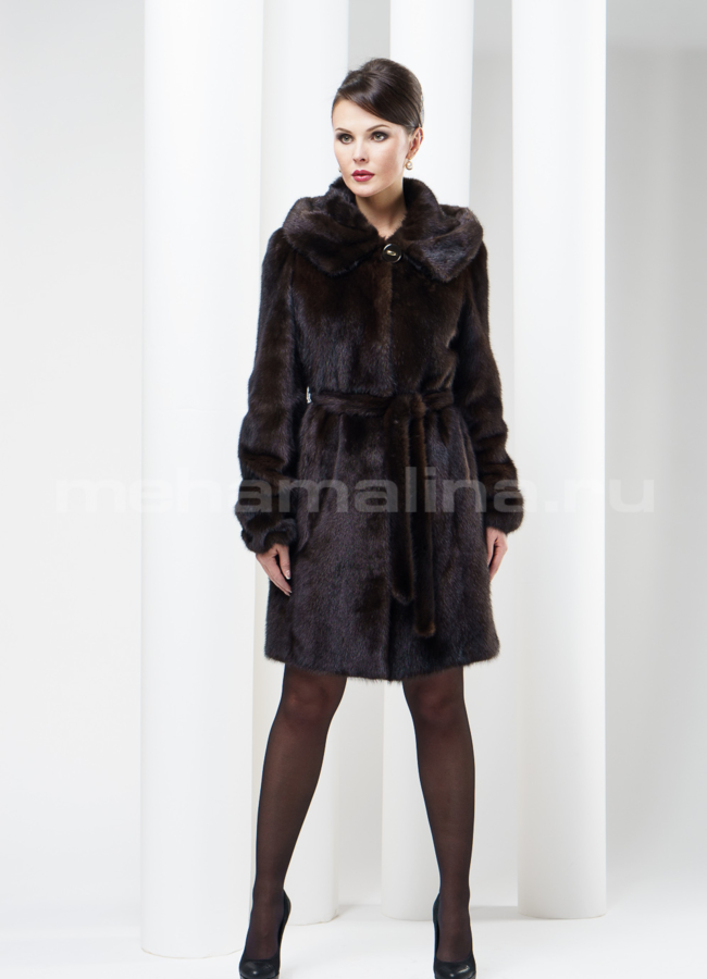 фото Шуба норка френч 90см, махагон модель № S-168