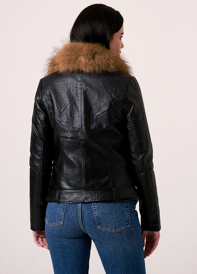 Куртка косуха из эко кожи утепленная модель № 1509 в кредит