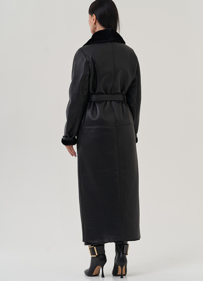 Женская дубленка с английским воротником  модель № 25288 универмаг малина