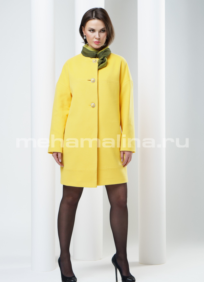 Пальто женское, цвет желтый модель № BP-18 в кредит