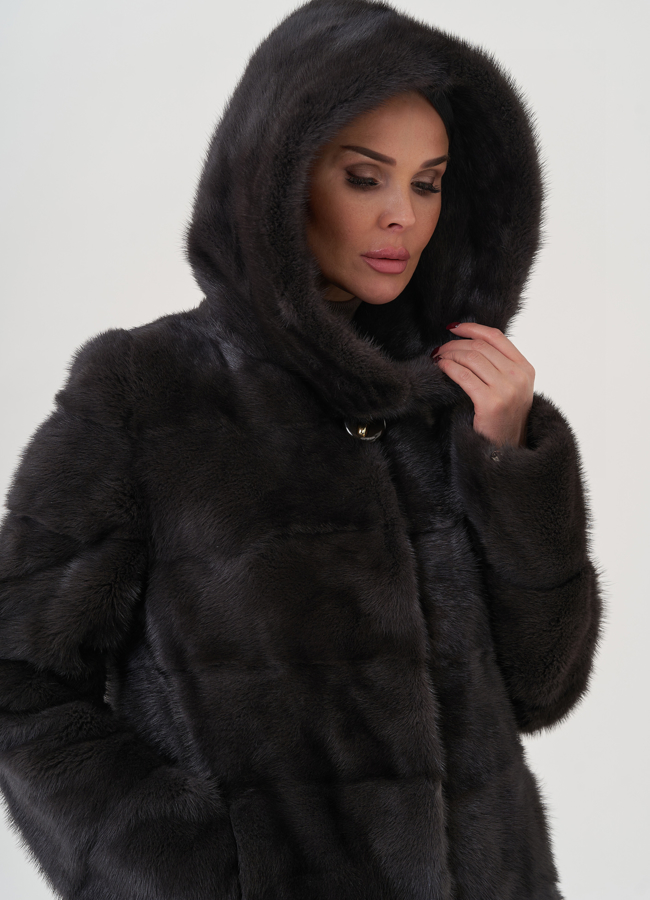 Норковая шуба модель № S-641 универмаг малина