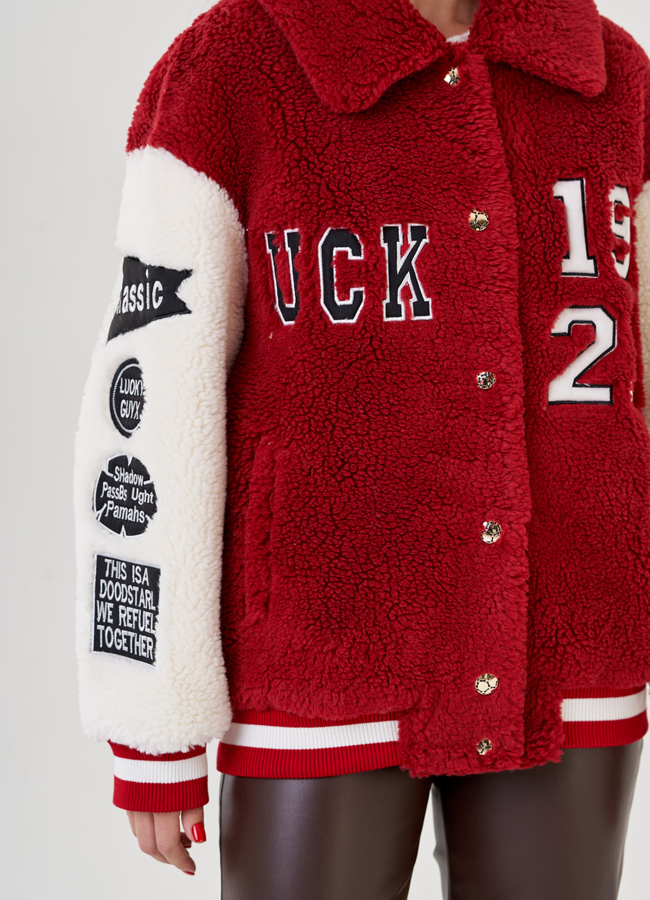 Куртка - бомбер из искусственного меха модель № 79198 в рассрочку