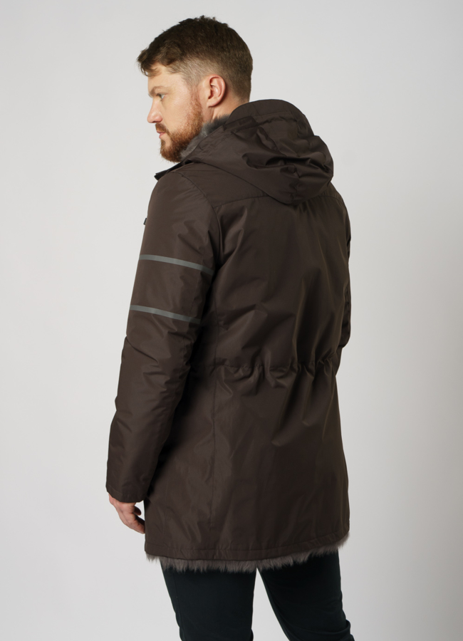 фото Удлиненная мужская куртка на молнии модель № DM-136