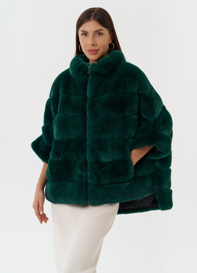 Женская шуба из меха кролика модель № 81804 меха малина