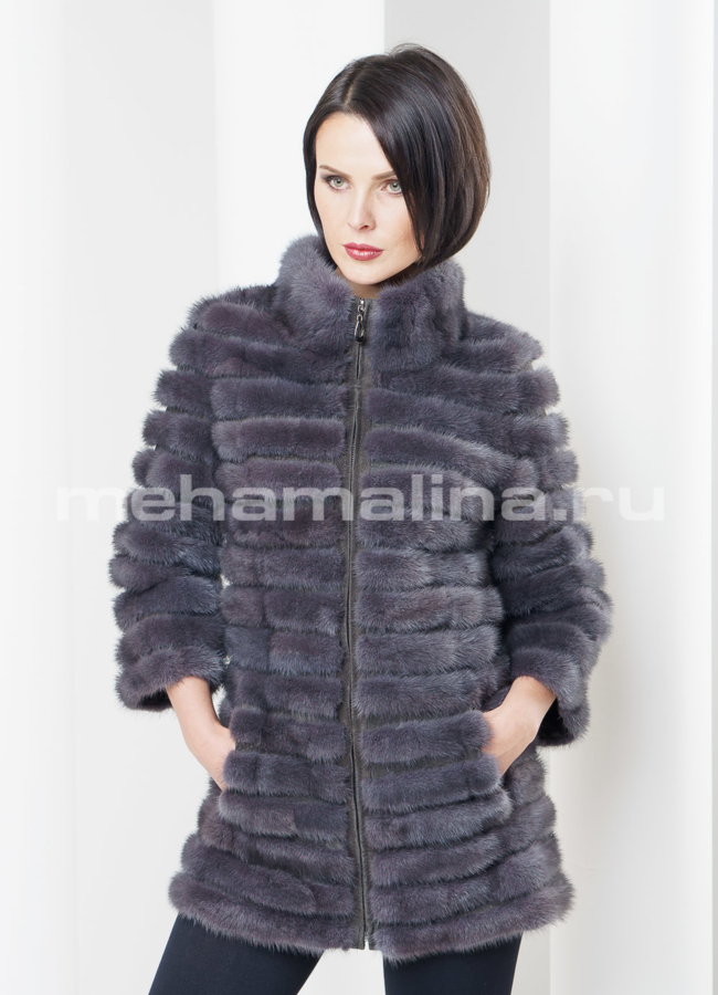 Норковый жакет, цвет графит модель № M-66 в кредит