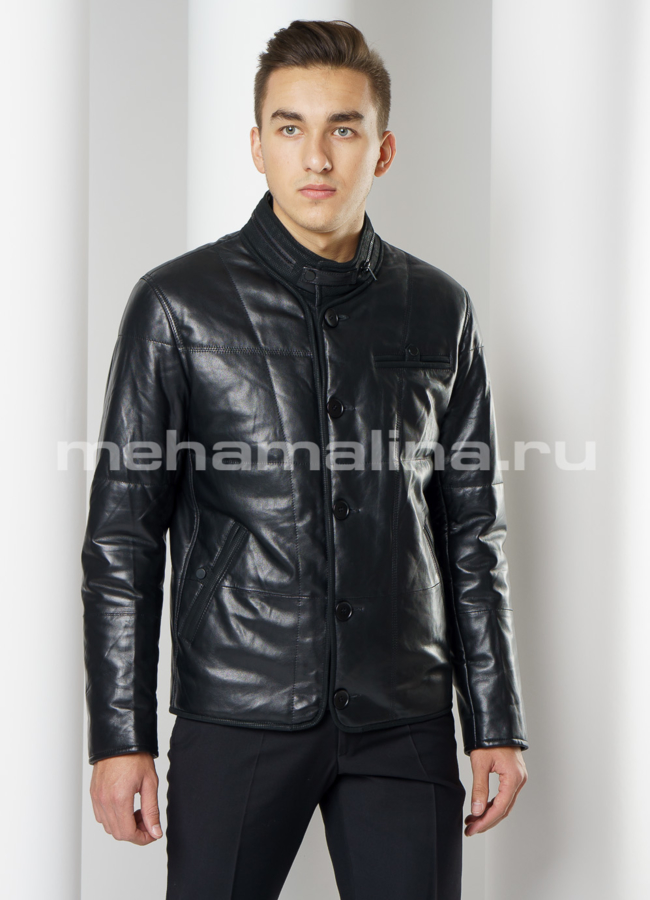 Кожаная куртка модель № KP-225 универмаг малина