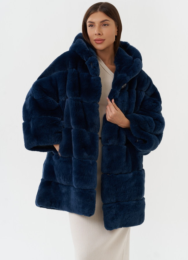 Женская шуба из меха кролика модель № 27841 универмаг малина