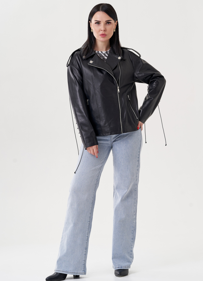 фото Женская куртка косуха из натуральной кожи  модель № 24401